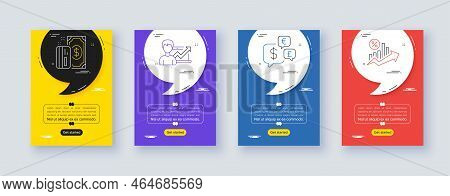 Set Of Payment, Success Business And Money Currency Line Icons. Poster Offer Frame With Quote, Comma