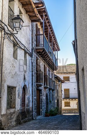 Old Town Of The Beautiful Village Of Anso, Pyrenees Region, Huesca, Aragon, Spain. Anso Is One Of Th