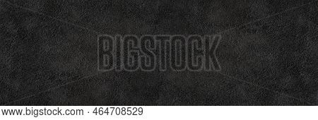 Black Suede Close-up. Natural Black Suede Texture For Design Or Project. Velvet, Leather Reverse.