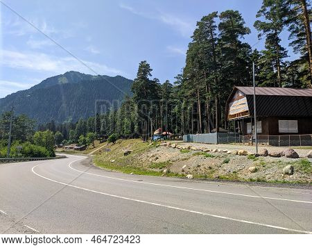 Arkhyz, Karachay-cherkessia, Russia - August 20, 2022: View Of The Caucasus Mountains And The Main R