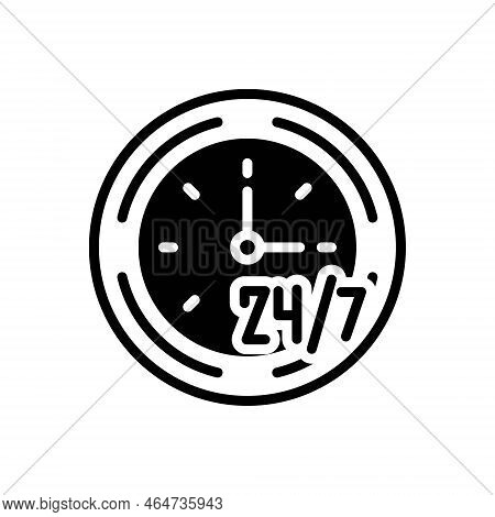 Black Solid Icon For Constantly Continually Persistently Incessantly Perennially With-no-end Service