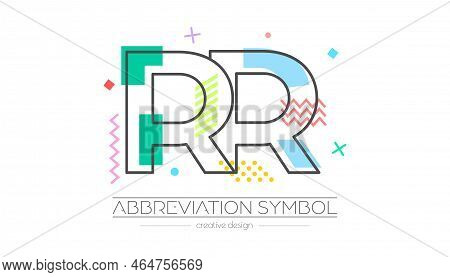 Letters R And R. Merging Of Two Letters. Initials Logo Or Abbreviation Symbol. Vector Illustration F