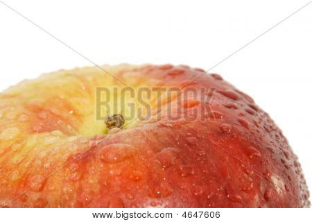 Big Fresh Red Apple Macro Isolated Over White