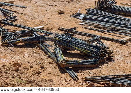 For Mounting Reinforced Concrete Buildings On Construction Sites Steel Bars Rebar Wires Are Reinforc