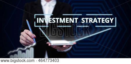 Text Sign Showing Investment Strategy. Conceptual Photo Unite And Join Forces To Achieve A Common Go