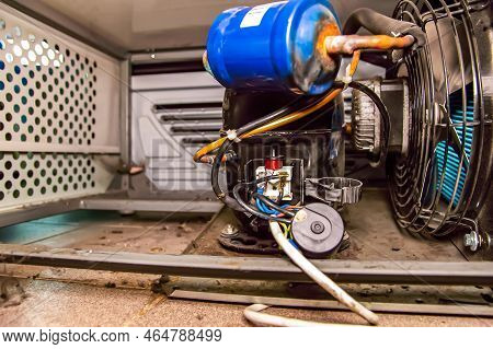 Electric Starting Relay For The Compressor Of The Refrigeration Unit Motor. Electromagnetic Coil Of 