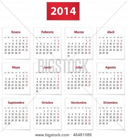 2014 Spanske kalender