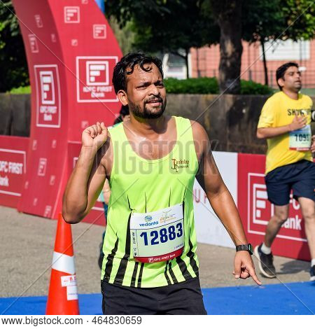 New Delhi, India - October 16 2022 - Vedanta Delhi Half Marathon Race After Covid In Which Marathon
