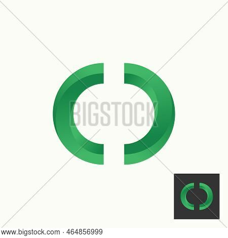 Simple And Unique Shape Brackets Mark Like Letter Or Word O Cut Font Image Graphic Icon Logo Design 