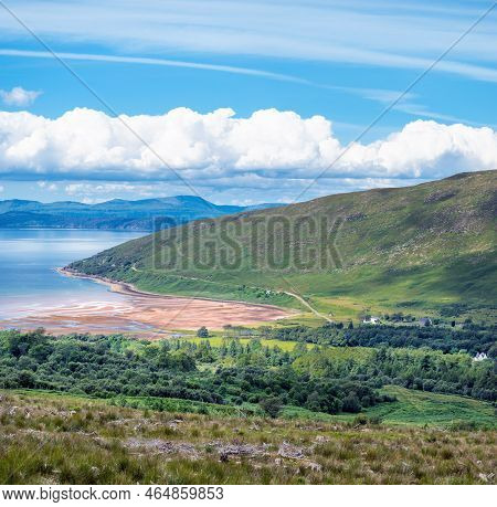 Applecross Bay In The Summertime Sun,from Hills Above,highlands Of Western Scotland,uk.