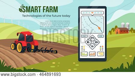 Agriculture Farm. Smart Digital Technology. Food System In Agritech Industry. Plant Growing Or Tract