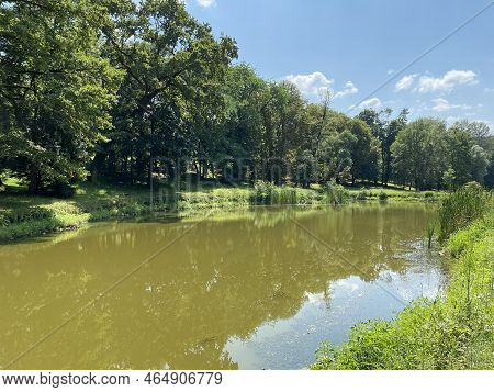 An Small Artificial Lake Or Pond In The Park Of The Pejacevic Family Castle, Nasice - Croatia (jezer