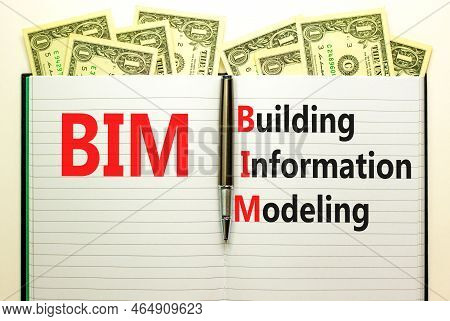 Bim Building Information Modeling Symbol. Concept Words Bim Building Information Modeling On White N