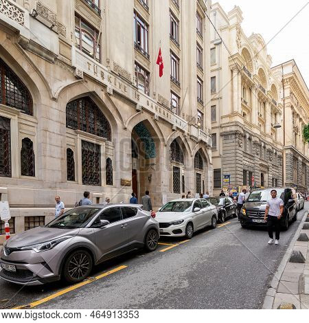 Istanbul, Turkey - August 25, 2022: Banks Street, Or Bankalar Caddesi, With Few Pedestrians, Located
