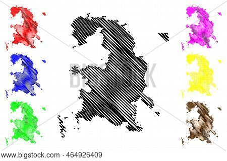 Chichijima Island (japan, East Asia, Japanese Archipelago, Ogasawara Islands) Map Vector Illustratio