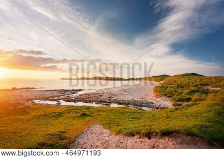 Balnakeil Beach And Sand Dunes, At Sunset In The Mid-summer,lairg,northwest Scotland,uk.