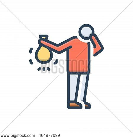 Color Illustration Icon For Awful Hideous Abhorrent Atrocious Disgusting Slimy Smelly Stinking