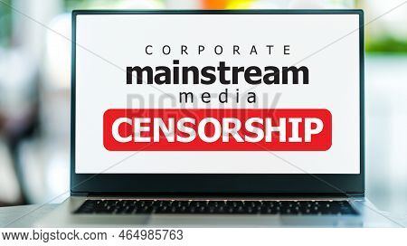 A Computer Displaying The Watchword: Mainstream Media Censorship