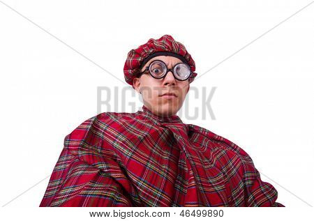 Lustige Scotsman isolated on the white