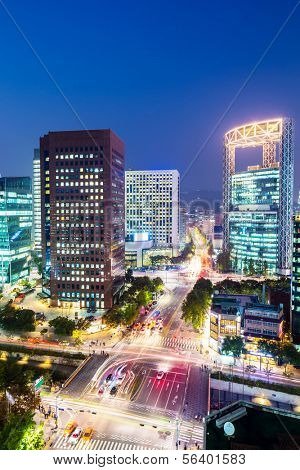 Seoul city at night