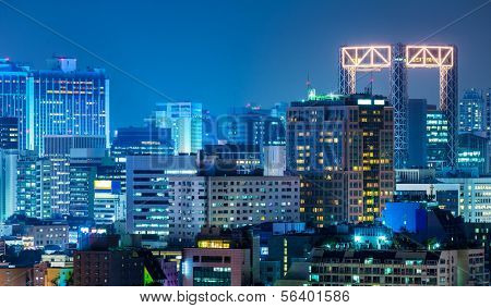 Seoul city at night