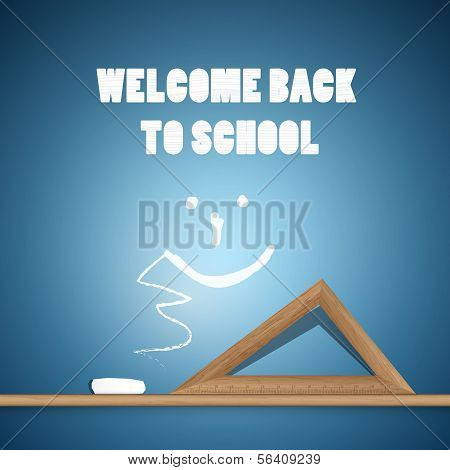 Welcome Back To School Blue Background