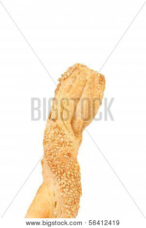 Just baked puff pastry with sesame.