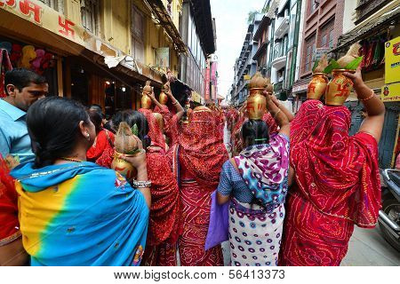 Celebração do Festival Dasain, no Nepal