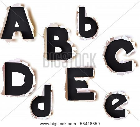 Ripped paper alphabet Bold version