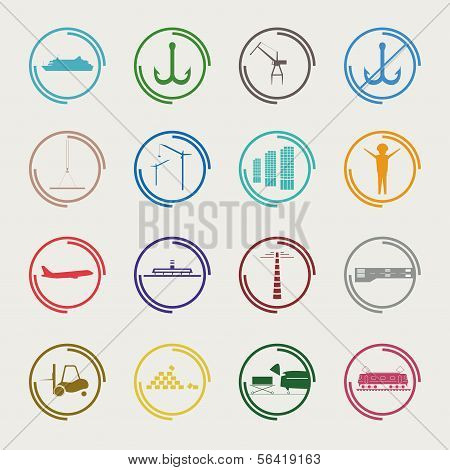 Industrial And Logistic Color Icons