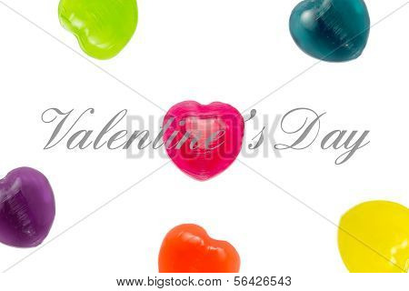 Valentine den Text s pozadím Candy srdce