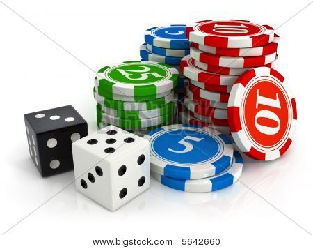 チップとカジノからサイコロ ゲーム