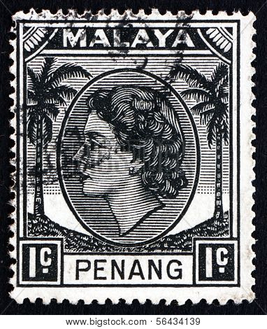 Frimærke Malaya 1957 dronning Elizabeth Ii