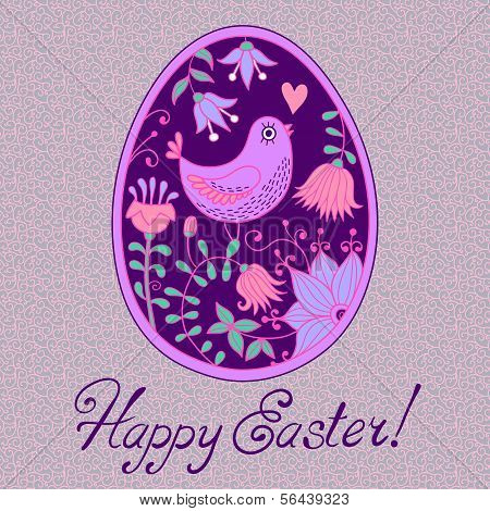Uovo di Pasqua, disegnata a mano in stile cartoon