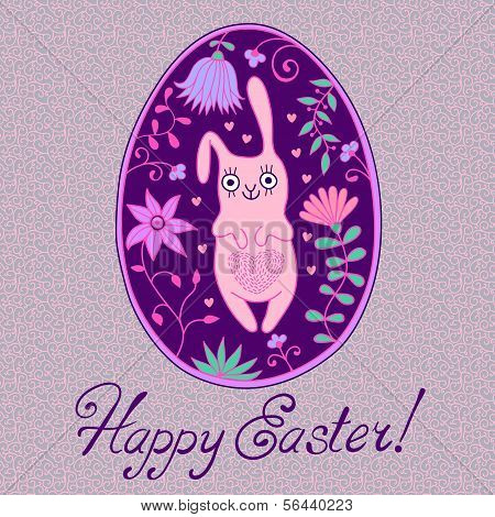 Uovo di Pasqua con coniglietto