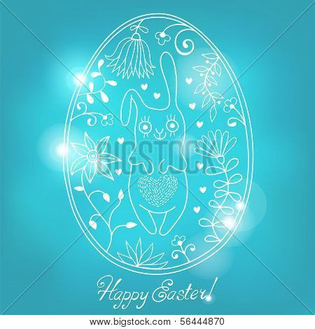 Uovo di Pasqua con coniglietto
