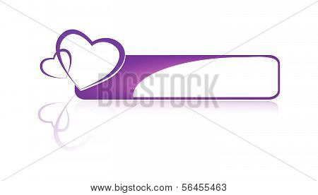Hearts button purple