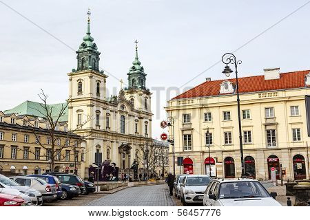 Holy Cross Church In Warsaw City