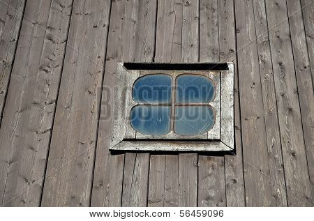 Old Clover Window On The Wood Wall