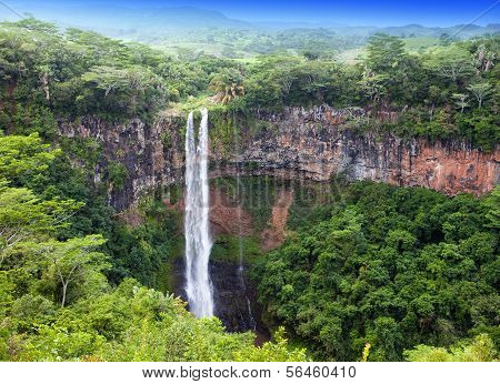 Chamarel waterfalls in Mauritius