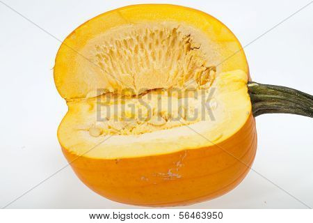 Fresh orange pumpkin isolated on white background