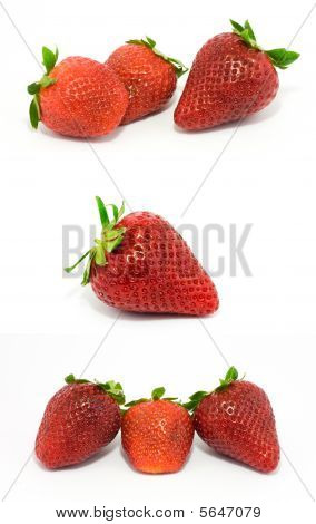 Truskawki na białym tle