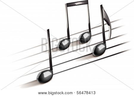 Abstract musical background with notes. Vector illustration