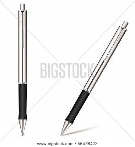 Ballpoint Pen isolated on white. Vector Illustration