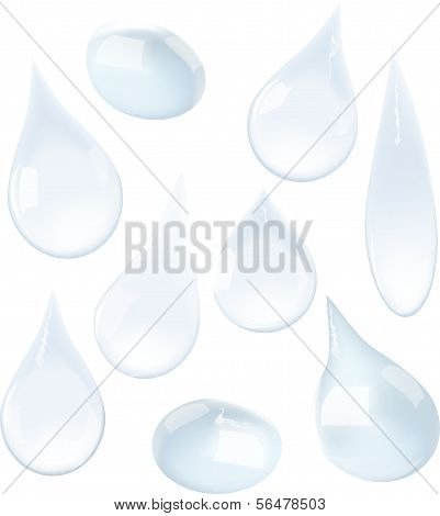 Set Of Water Drop. Vector Illustration