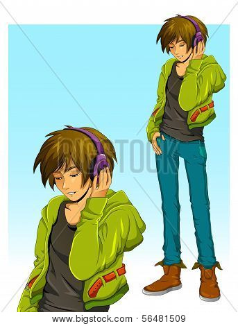 boy with headphones