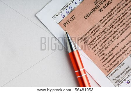 Filling In Polish Individual Tax Form Pit-37 For Year 2013