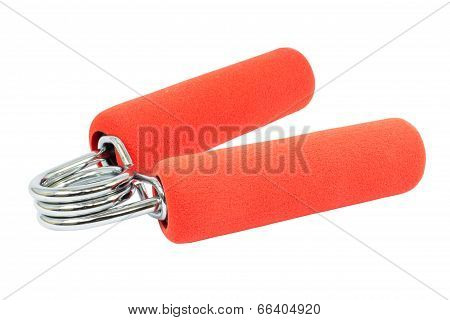 Red Hand Gripper On White Background