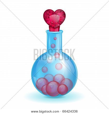 flask with a love potion