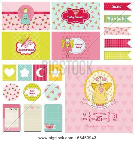 Baby Shower Air balloon Theme  - for Party, Birthday, Scrapbook or Design Elements - in vector